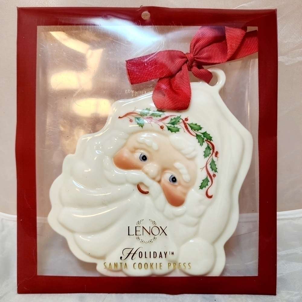 NEW Lenox Santa Claus Face Cookie Press Christmas Holiday Porcelain Collection